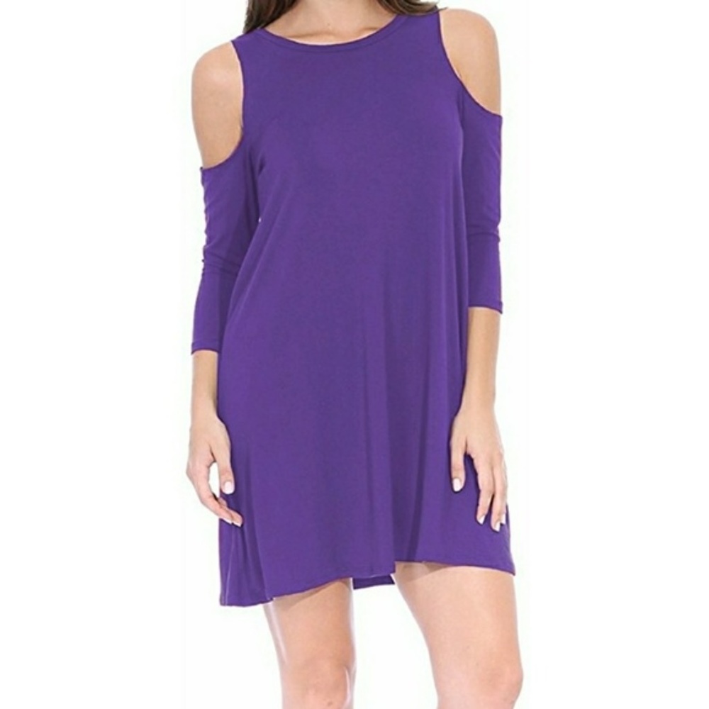 New Casual Cold Shoulder Drape Dress